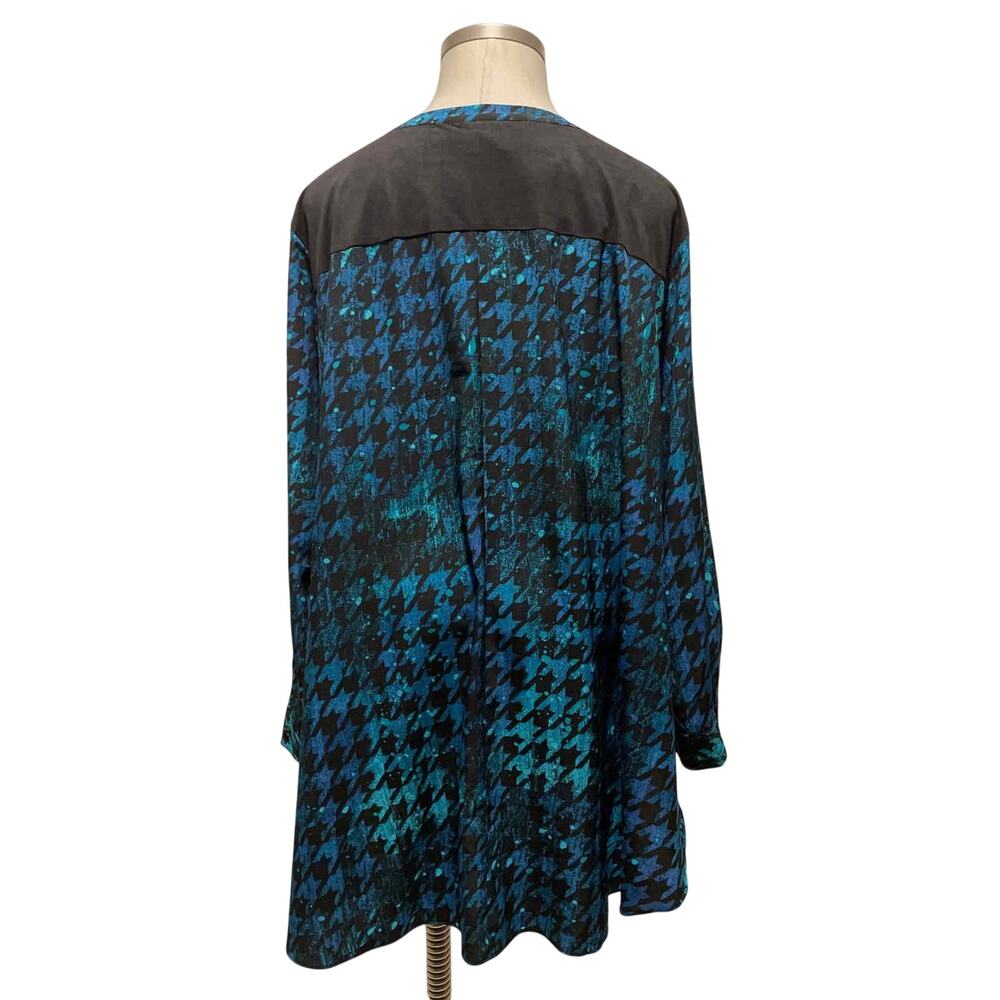 Catherines Size 4x Blue Print Casual Button Front… - image 3